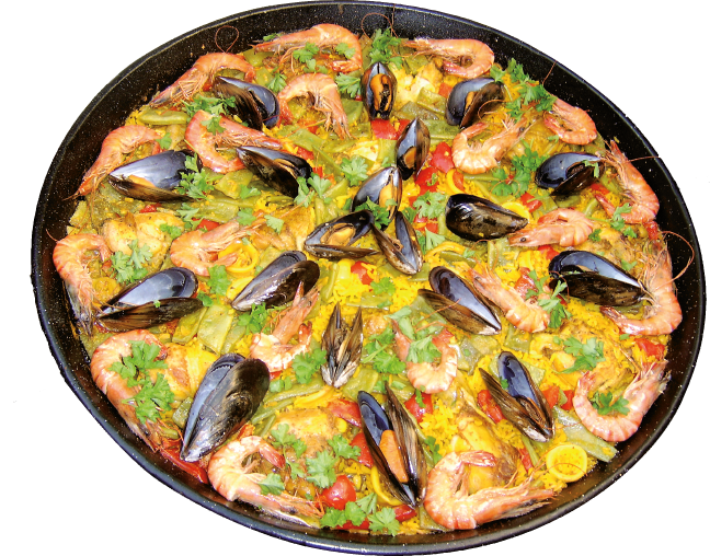 Paella mit Meeresfrüchten